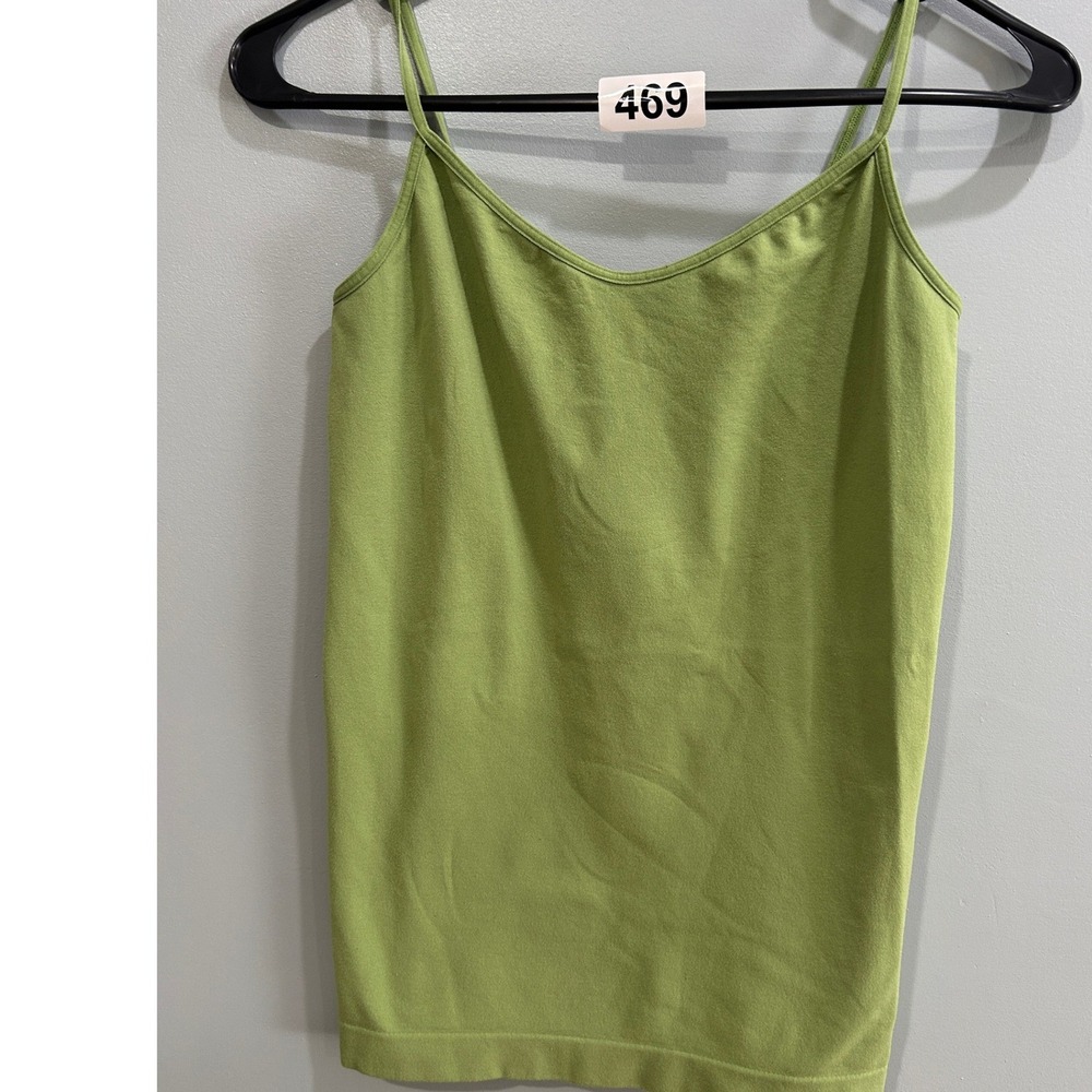 Casual Corner Womens Lime Green Seamless Spaghetti Strap Camisole Tank Top L